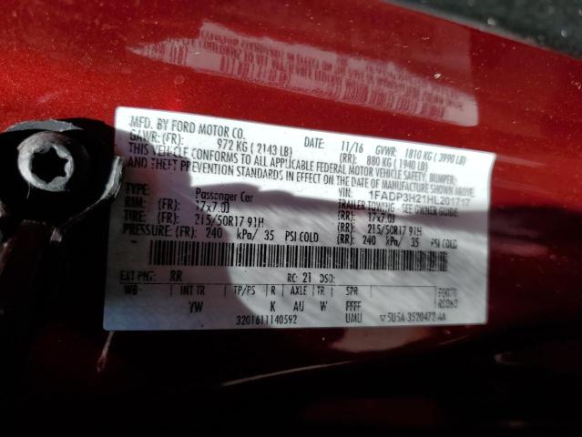 2017 Ford Focus Sel VIN: 1FADP3H21HL201717 Lot: 56424704