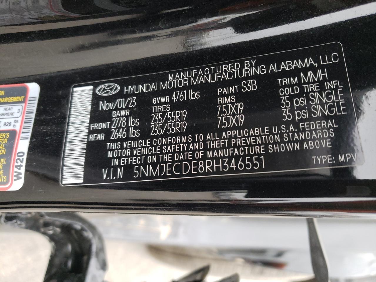 2024 Hyundai Tucson Limited vin: 5NMJECDE8RH346551