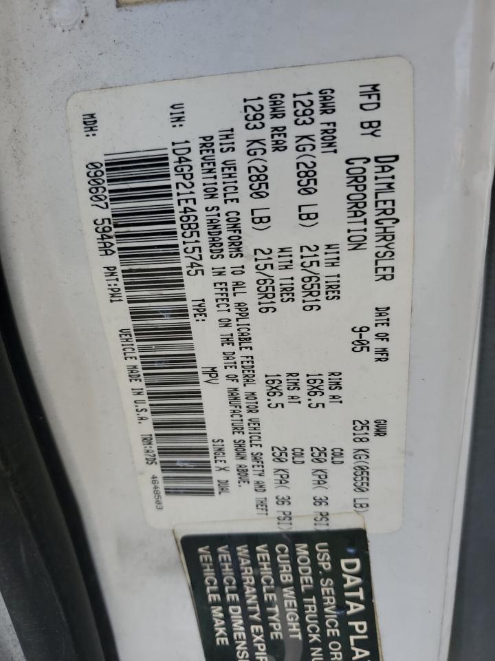 1D4GP21E46B515745 2006 Dodge Caravan C/V