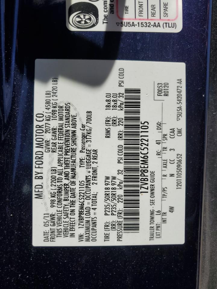 1ZVBP8EM6C5221105 2012 Ford Mustang