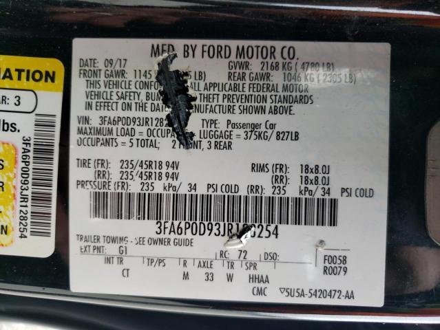 VIN 3FA6P0D93JR128254 2018 Ford Fusion, Titanium/Pl... no.12