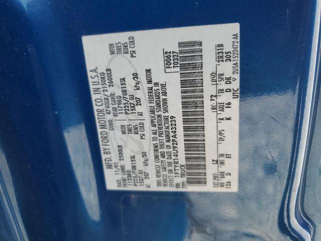 2002 Ford Ranger Super Cab VIN: 1FTYR14U92PA43239 Lot: 56639134