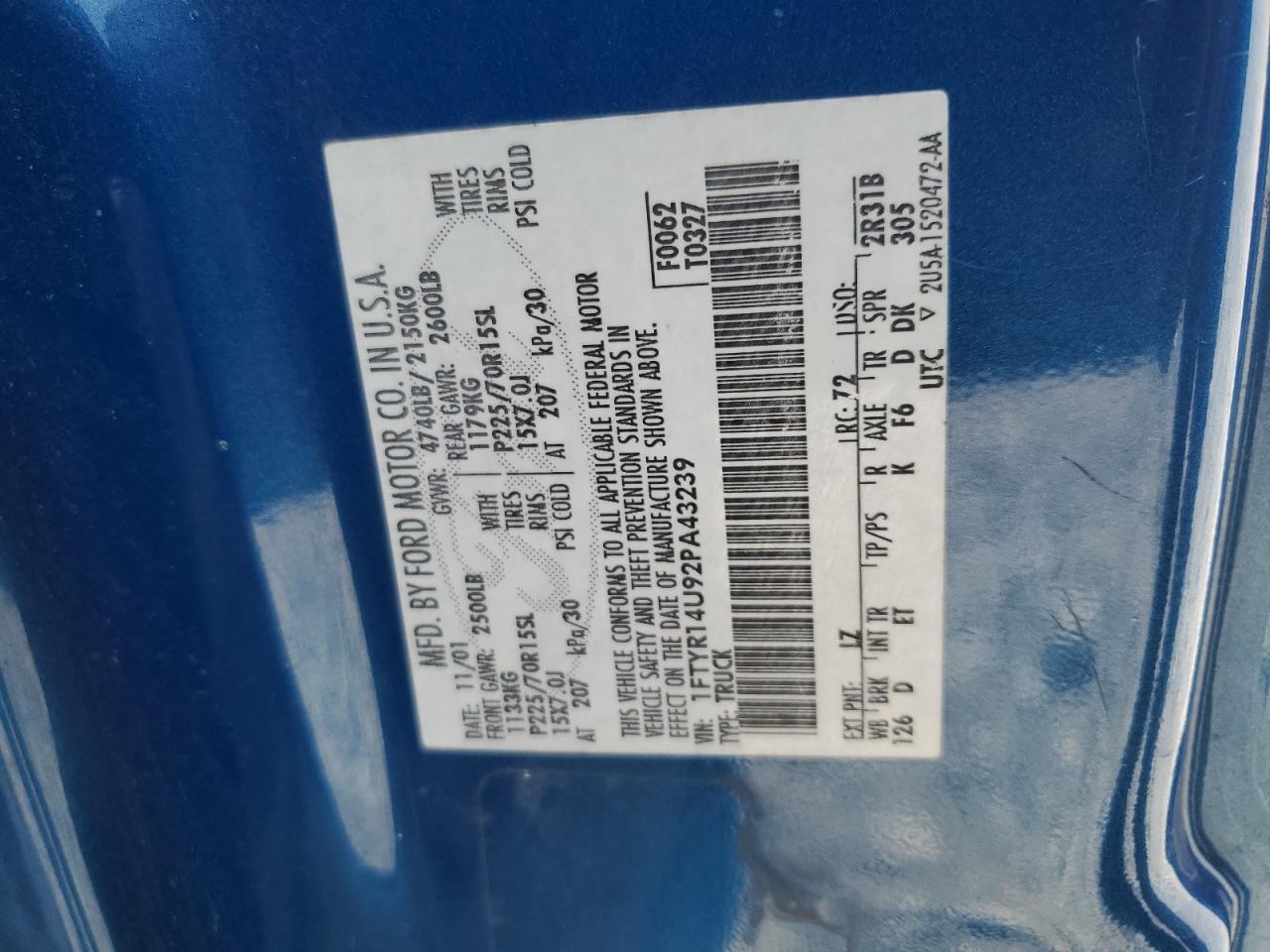 1FTYR14U92PA43239 2002 Ford Ranger Super Cab