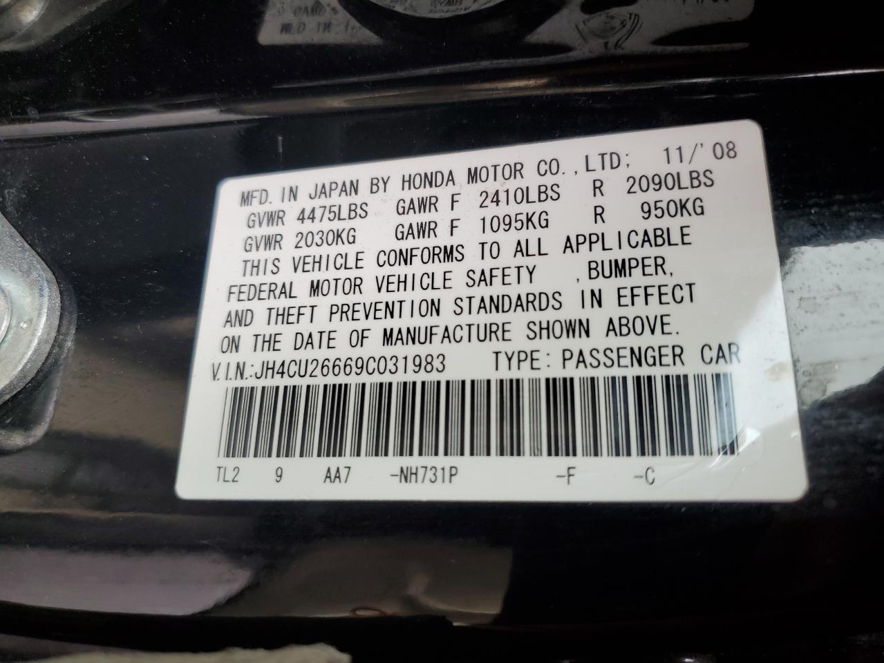 JH4CU26669C031983 2009 Acura Tsx