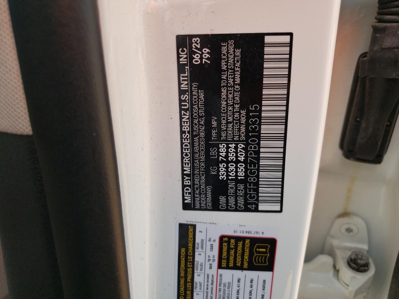 4JGFF8GE7PB013315 2023 Mercedes-Benz Gls 580 4Matic