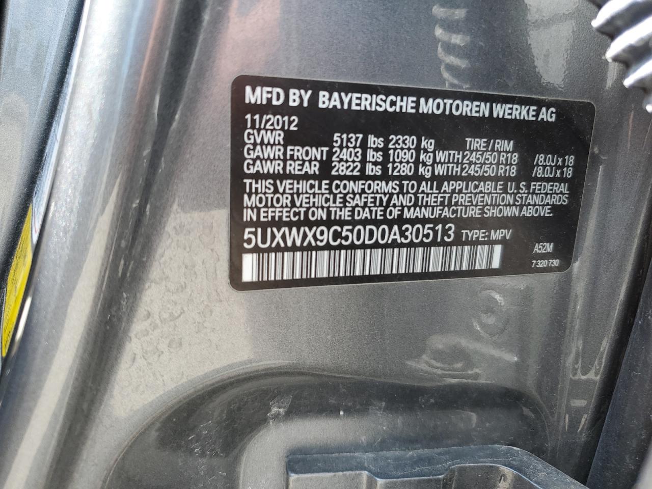 5UXWX9C50D0A30513 2013 BMW X3 xDrive28I