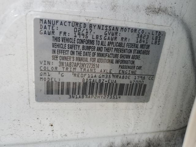 2017 NISSAN SENTRA S - 3N1AB7AP2HY273514