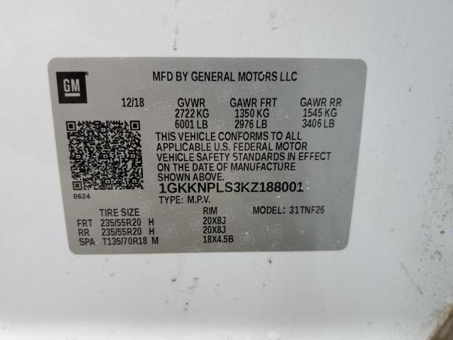 2019 GMC Acadia Denali VIN: 1GKKNPLS3KZ188001 Lot: 56796724