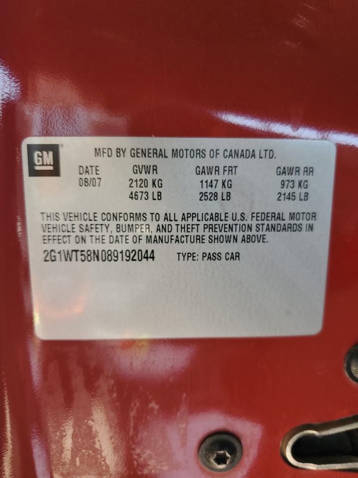 2G1WT58N089192044 2008 Chevrolet Impala Lt