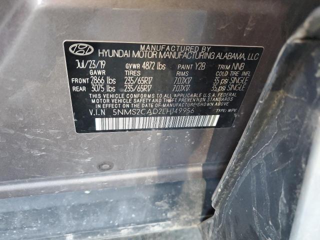 2020 Hyundai Santa Fe Se VIN: 5NMS2CAD2LH149956 Lot: 52007354