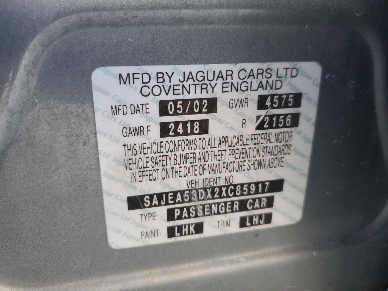 SAJEA53DX2XC85917 2002 Jaguar X-Type Sport 2.5