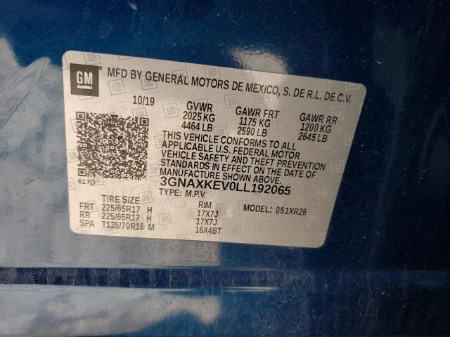2020 CHEVROLET EQUINOX LT - 3GNAXKEV0LL192065