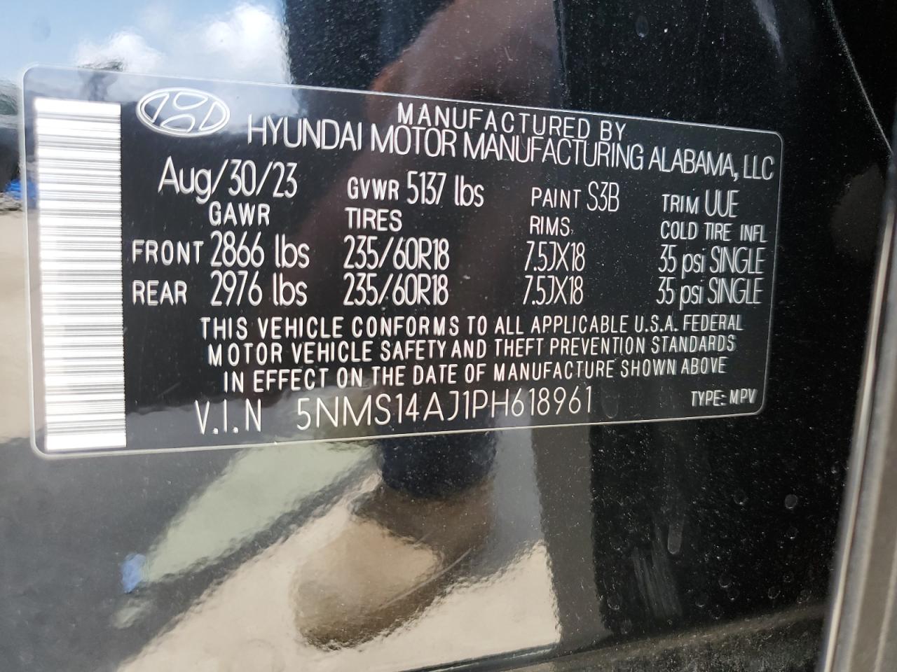 5NMS14AJ1PH618961 2023 Hyundai Santa Fe Se