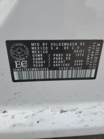 2021 Volkswagen Jetta Sel VIN: 3VWE57BU2MM074553 Lot: 54617634