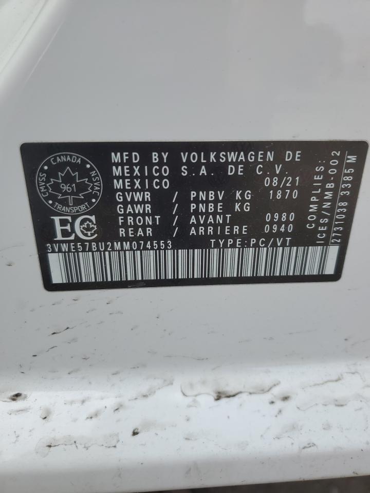 3VWE57BU2MM074553 2021 Volkswagen Jetta Sel