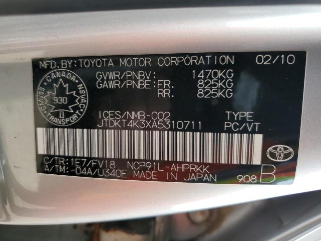 2010 Toyota Yaris VIN: JTDKT4K3XA5310711 Lot: 56468664