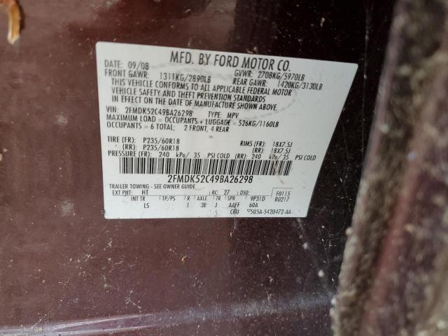 2009 Ford Flex Sel VIN: 2FMDK52C49BA26298 Lot: 55387184