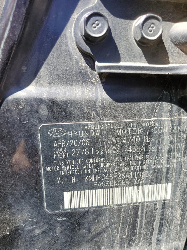 KMHFC46F26A113855 2006 Hyundai Azera Se