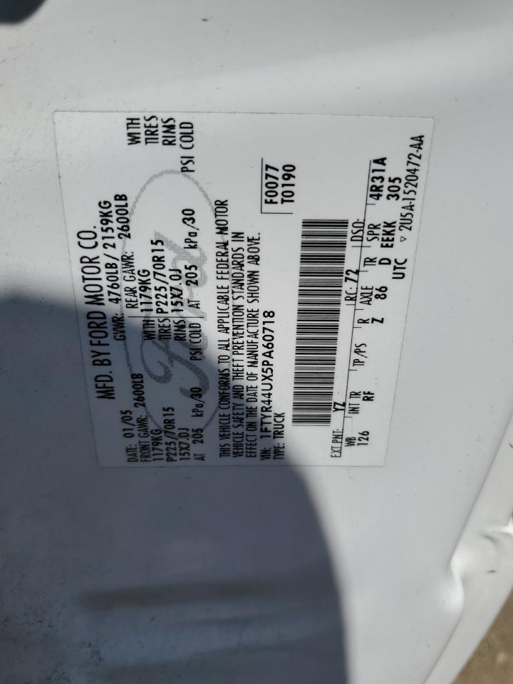 1FTYR44UX5PA60718 2005 Ford Ranger Super Cab