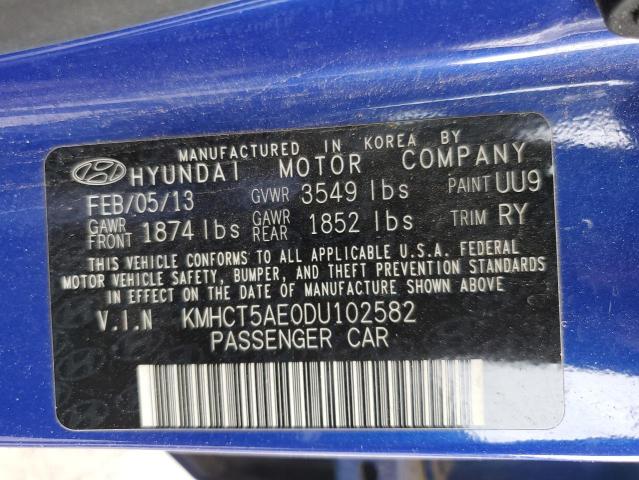 2013 Hyundai Accent Gls VIN: KMHCT5AE0DU102582 Lot: 54539784