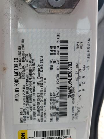 VIN 3FA6P0D94JR206203 2018 Ford Fusion, Titanium/Pl... no.12