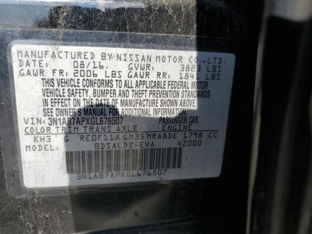 2016 NISSAN SENTRA S/S 3N1AB7APXGL676507