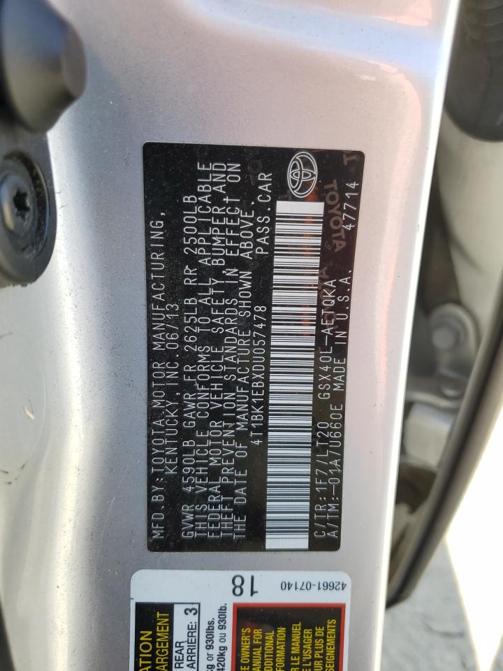 4T1BK1EBXDU057478 2013 Toyota Avalon Base