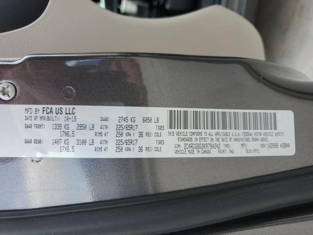 2019 Dodge Grand Caravan Se VIN: 2C4RDGBG3KR794242 Lot: 54076894