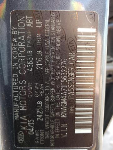 2015 Kia Optima Lx VIN: KNAGM4A71F5632276 Lot: 55388104