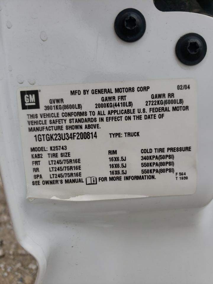 1GTGK23U34F200814 2004 GMC Sierra K2500 Crew Cab