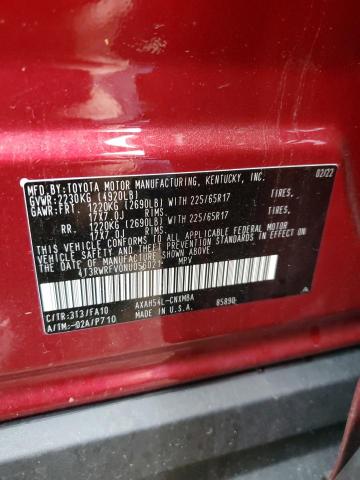 2022 Toyota Rav4 Xle VIN: 4T3RWRFV0NU056021 Lot: 54558954