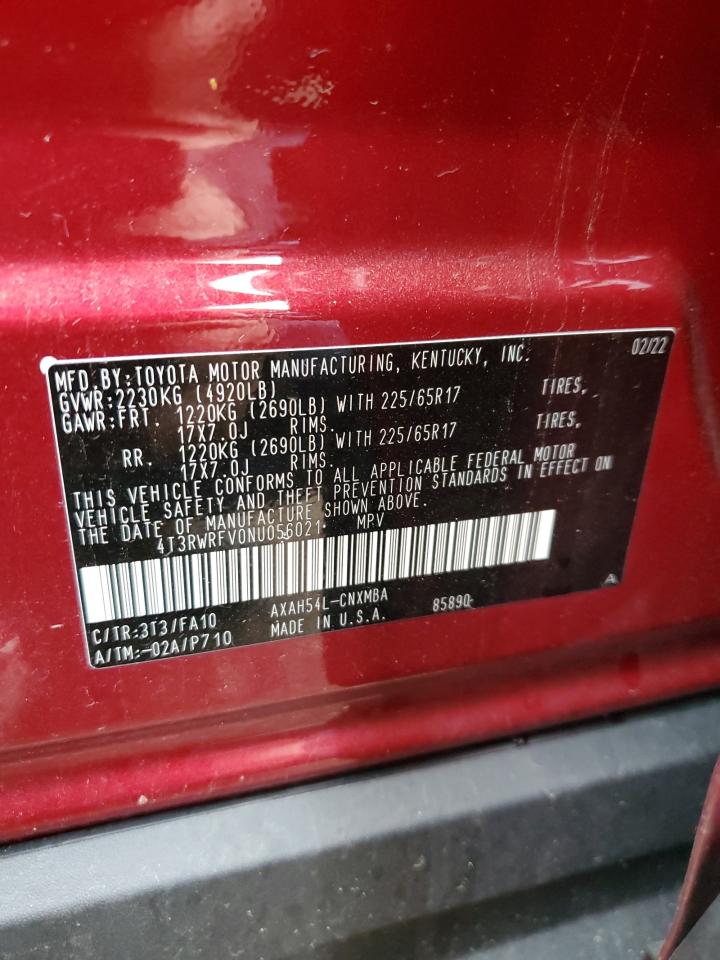 4T3RWRFV0NU056021 2022 Toyota Rav4 Xle