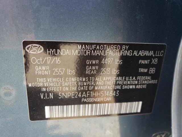 5NPE24AF1HH514643 2017 HYUNDAI SONATA - Image 12