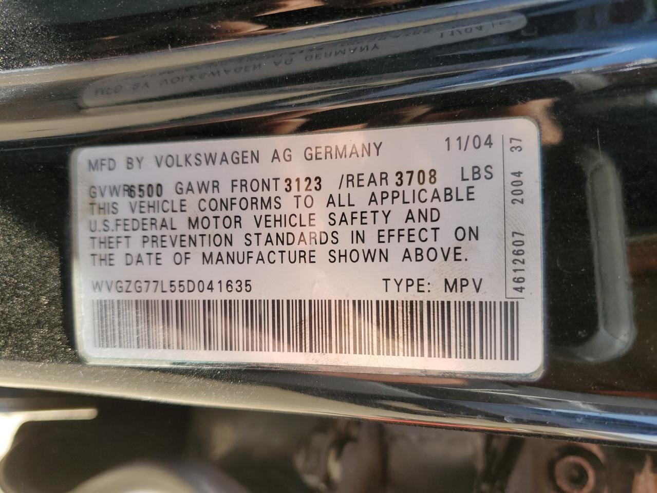 WVGZG77L55D041635 2005 Volkswagen Touareg 3.2