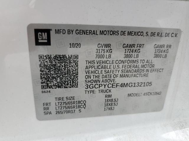 3GCPYCEF4MG132105 Chevrolet All Models SILVERADO 12