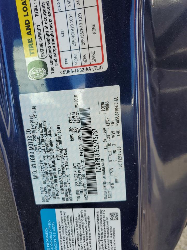 1ZVBP8CU5C5275787 2012 Ford Mustang Boss 302