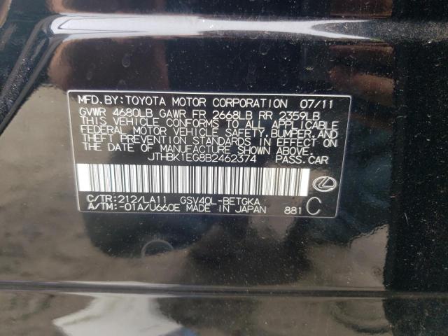 2011 Lexus Es 350 VIN: JTHBK1EG8B2462374 Lot: 57104894