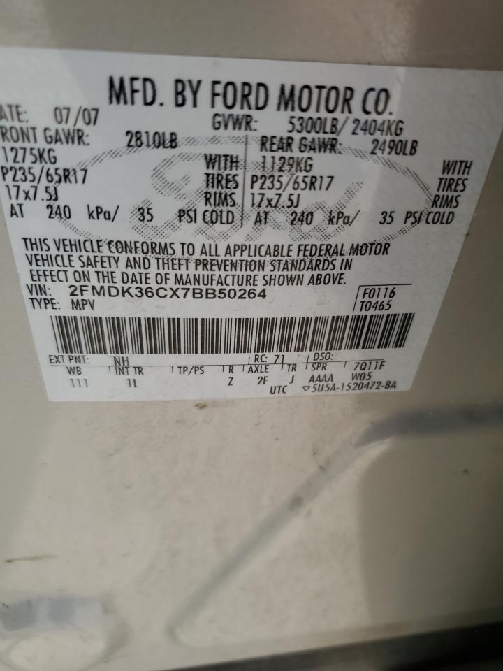 2FMDK36CX7BB50264 2007 Ford Edge Se