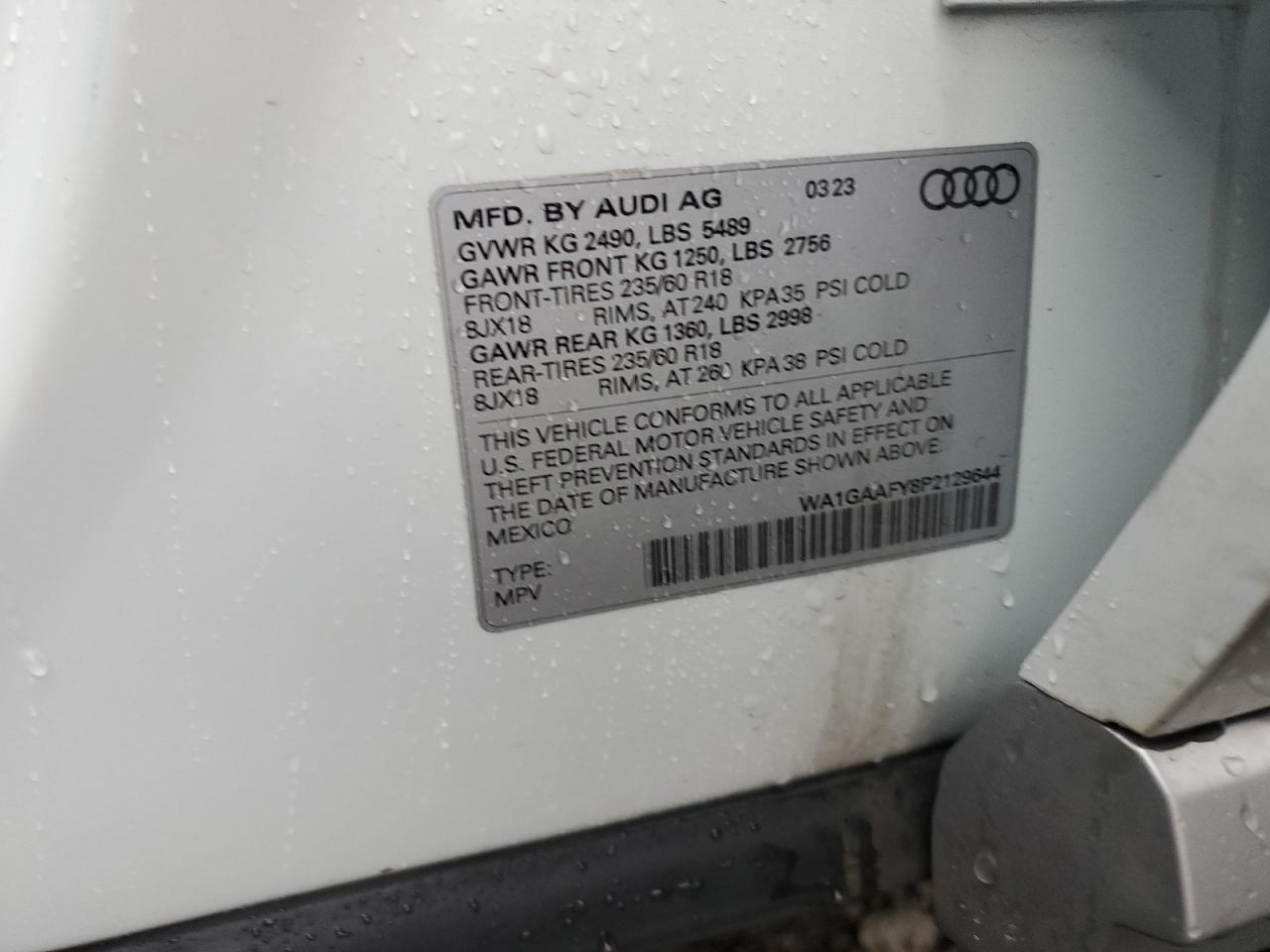 WA1GAAFY8P2129644 2023 Audi Q5 Premium 45