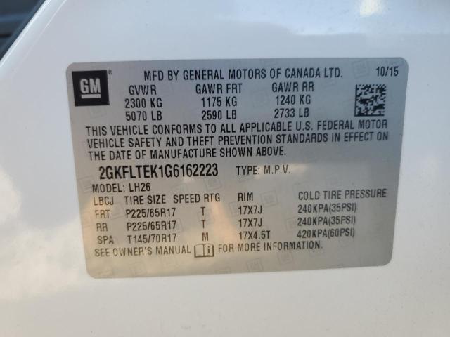 2016 GMC Terrain Sle VIN: 2GKFLTEK1G6162223 Lot: 56406494