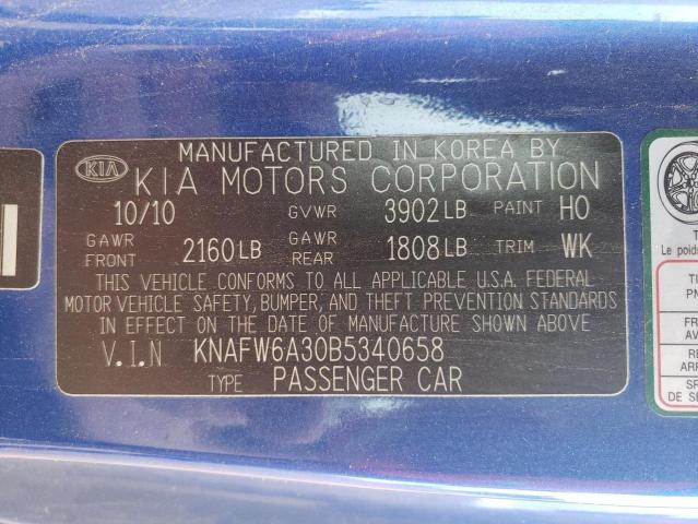 2011 Kia Forte Sx VIN: KNAFW6A30B5340658 Lot: 54786384