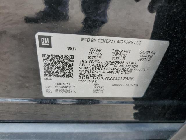 2018 Chevrolet Traverse Lt VIN: 1GNERGKW2JJ117636 Lot: 56842544