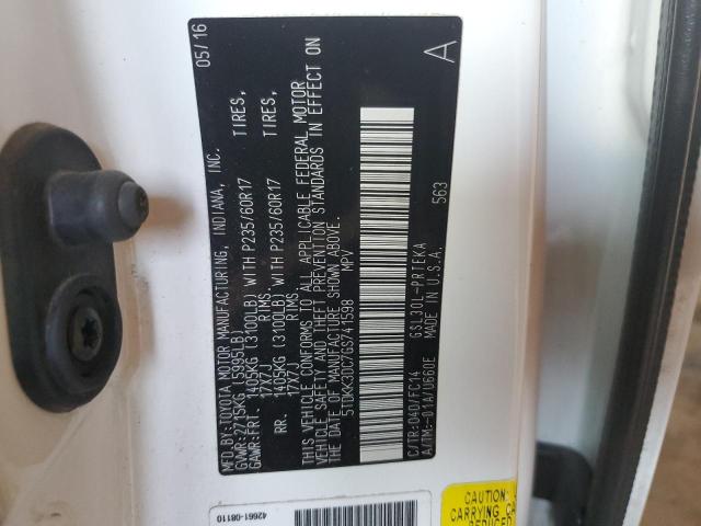 2016 Toyota Sienna Le VIN: 5TDKK3DC7GS741598 Lot: 54999404