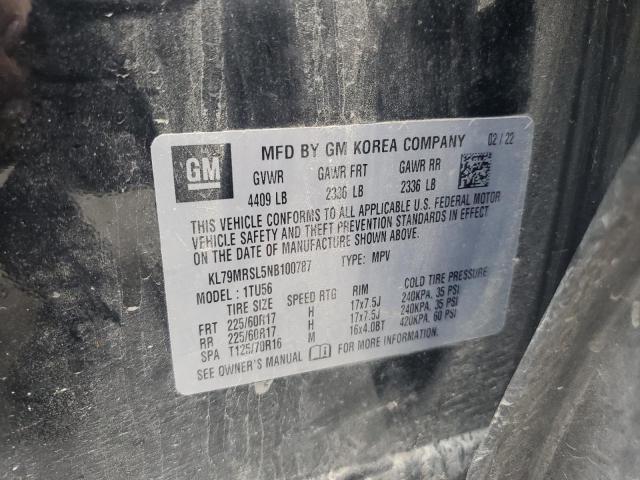 2022 Chevrolet Trailblazer Lt VIN: KL79MRSL5NB100787 Lot: 54020534