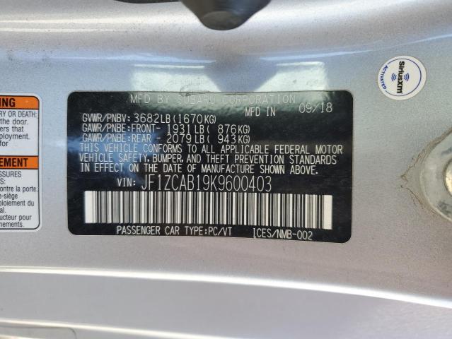 2019 SUBARU BRZ PREMIU JF1ZCAB19K9600403