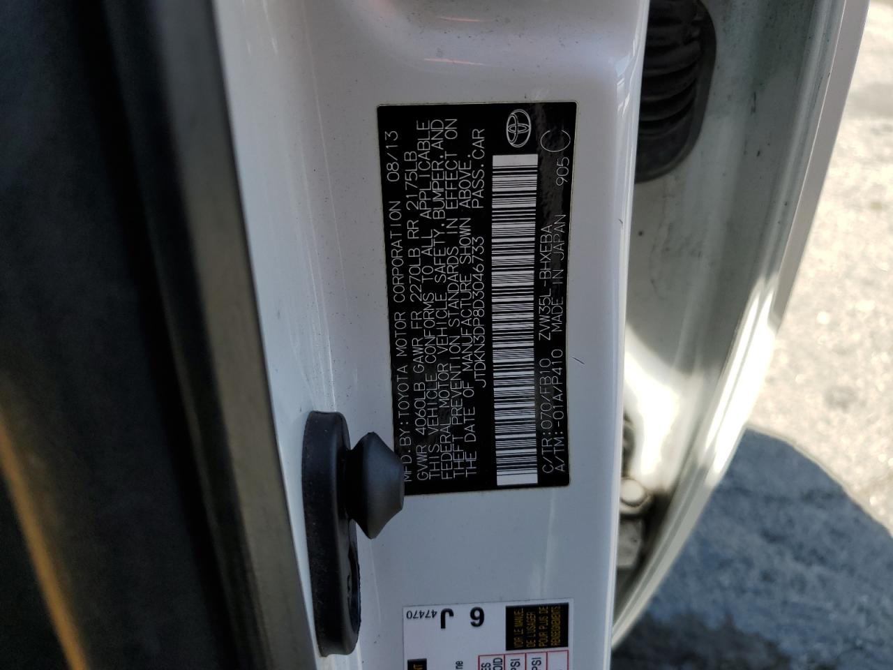 JTDKN3DP8D3046733 2013 Toyota Prius Plug-In