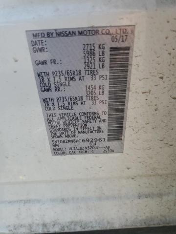 2017 Nissan Pathfinder S VIN: 5N1DR2MN8HC692961 Lot: 55574054