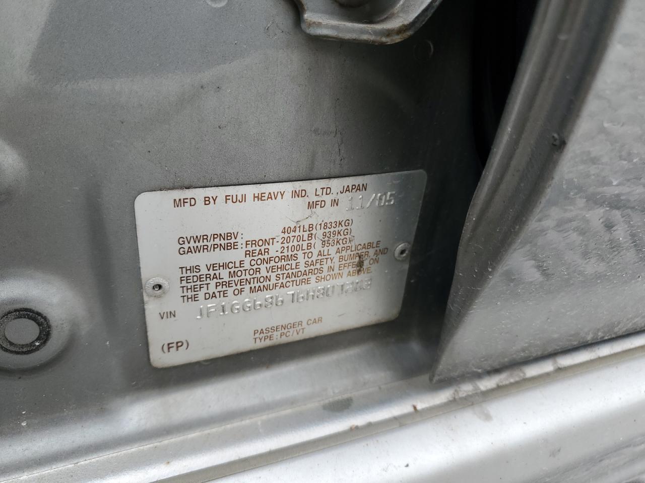 JF1GG68676H807203 2006 Subaru Impreza Outback Sport