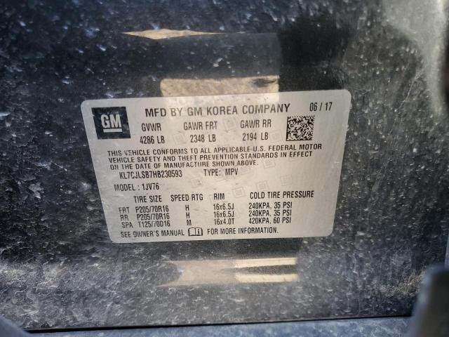 2017 Chevrolet Trax 1Lt VIN: KL7CJLSB7HB230593 Lot: 56385024