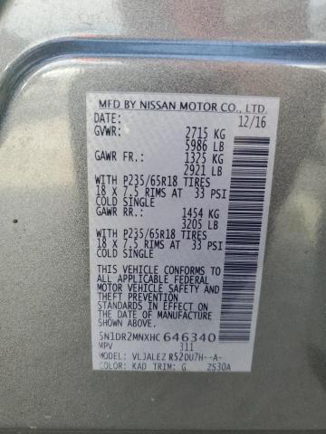 2017 Nissan Pathfinder S VIN: 5N1DR2MNXHC646340 Lot: 55298984